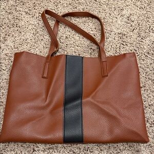 Vince Camuto Brown Tote with Black Stripe